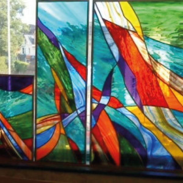 Commissioned stained glass window